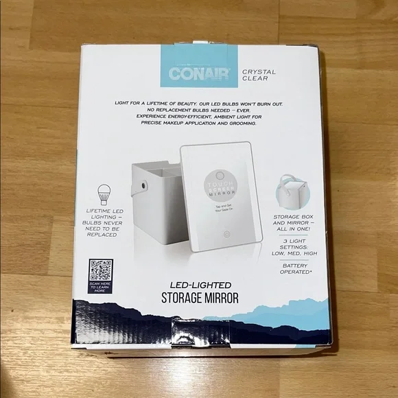 Conair LED-Lighted Storage Mirror - White