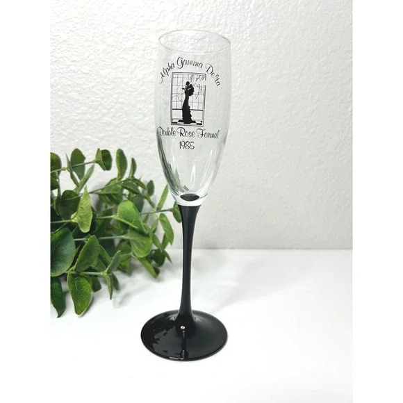Alpha Gamma Delta Double Rose Formal 1985‎ Champagne Glass