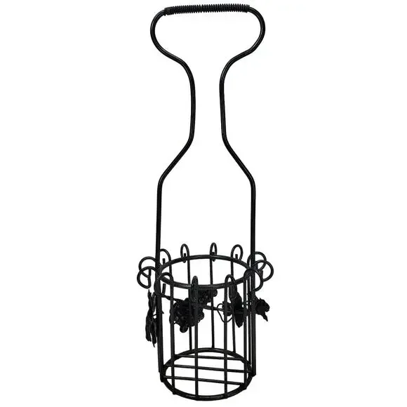 Grape Vine Barware Bottle Wire Caddy Basket Carrier Holder Display Decor Vtg