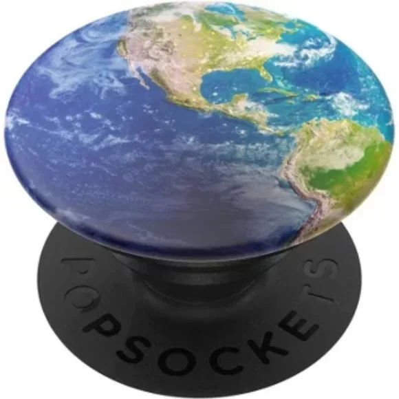 PopSocket Stylish PopGrip PopTop Cell Phone Joy Grip & Stand Earth Globe NWT
