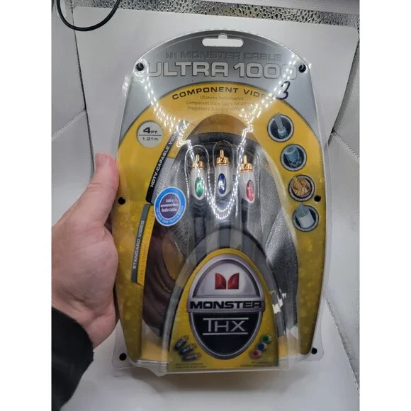 Monster Cable Ultra 1000 Component Video HDTV (16 FT) pro RCA CABLES cables NOS