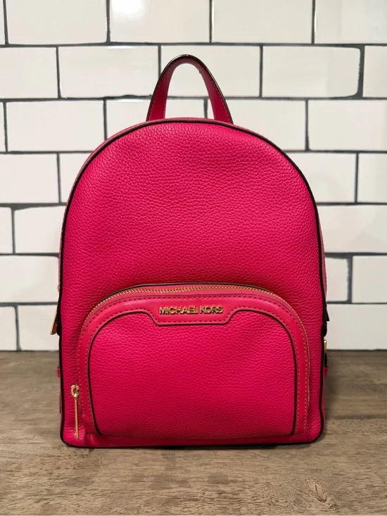 Michael Kors Electric Pink Pebbled Leather Backpack