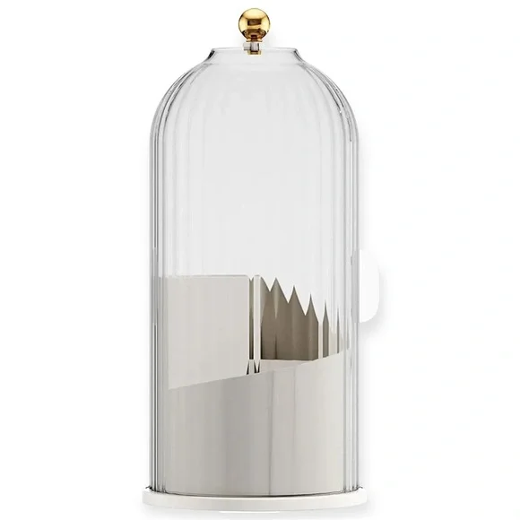 NEW 360° Rotating Makeup Brush Holder White Clear Dome Lid Vanity Organizer