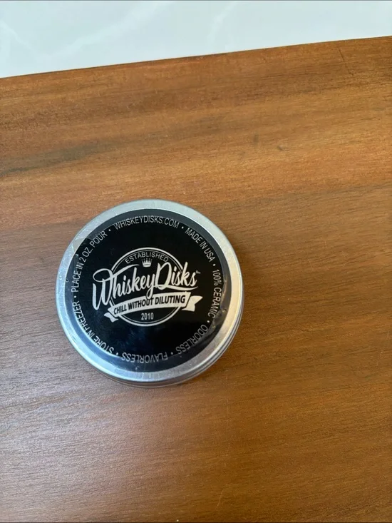 Ceramic Whiskey Disks Chiller - Black/Silver