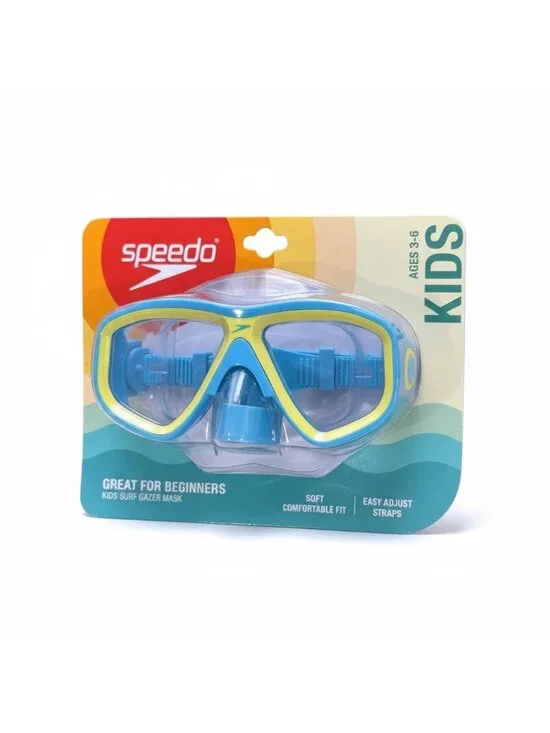 Speedo Kids Surf Gazer Mask Ages 3-6 UV Protection & Adjustable Straps - Blue &