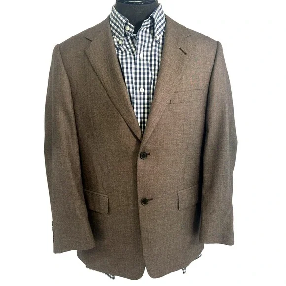 TURNBURY Men's Brown Blazer Jacket Silk &‎ Wool Blend 40 S