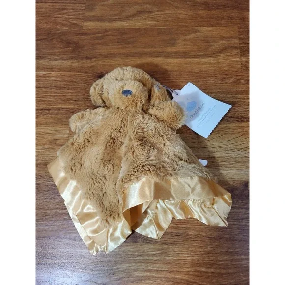 Cloud Island Brown Plush Satin Stuffed Dog Lovey Security Blanket 14