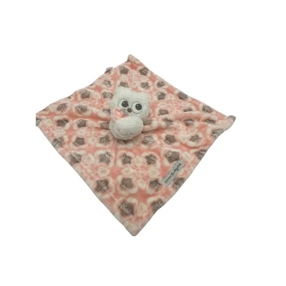 Blankets & Beyond OWL LOVEY White Pink Baby Security Plush‎ Animal