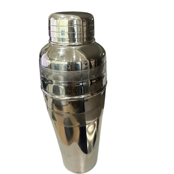 Grey Goose Stainless 3 piece Steel Cocktail Shaker with Strainer