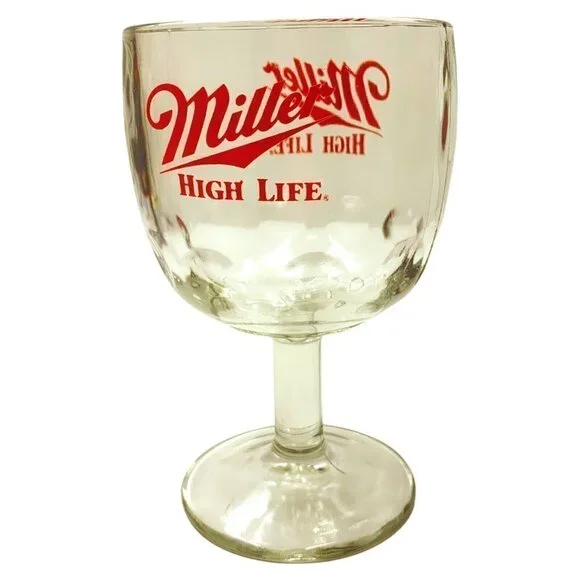 𝅺Vintage Miller High Life Beer Thumbprint Goblet
