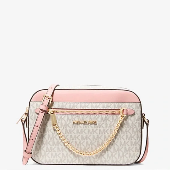 NWT MICHAEL KORS OUTLET Jet Set Large Logo Crossbody Bag