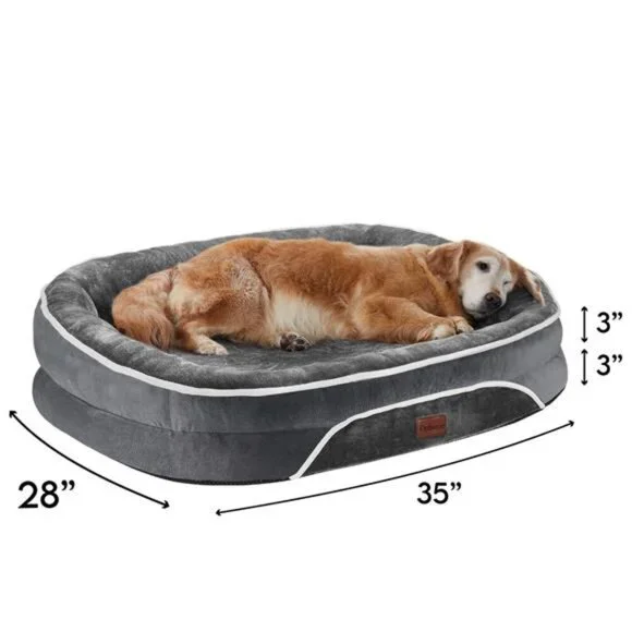 35in Luxury Sofa-Style Pet Orthopedic Bed for Large and Medium Dogs