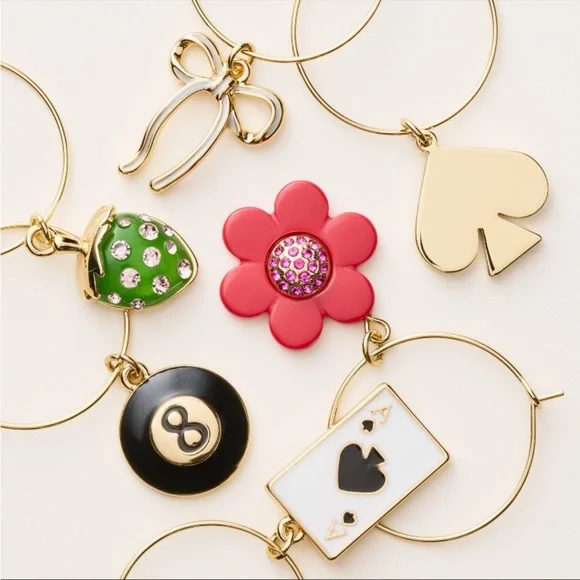 kate spade new york x Target Mixed Novelty Wine Charms NIB