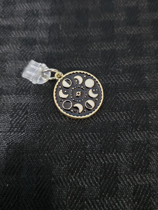 Black and Gold Phone Charm Accessory - Celestial Moon TYPE C DUST Cover