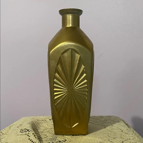 Gold Decorative Geometric pattern  Ceramic Vase - Home Accents