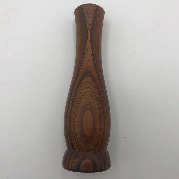 Vintage Handcrafted Cypress Wood Bud Vase gifts by GB for dry flowers