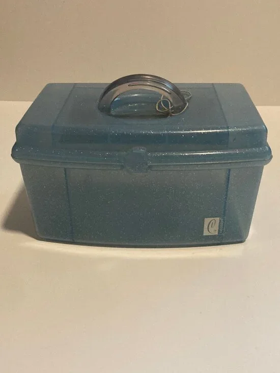 Caboodles Light blue glitter makeup organizer case