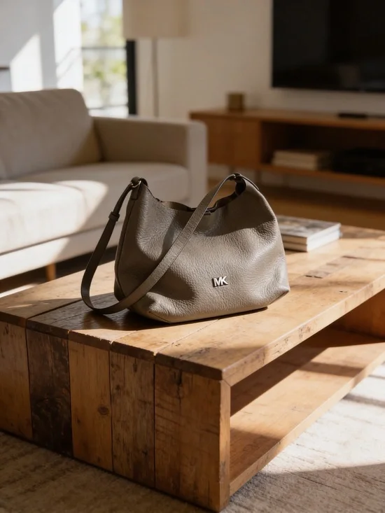 Michael Kors Pebbled Olive Shoulder Hobo Bag