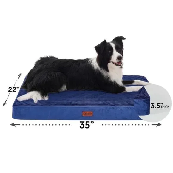 Navy Orthopedic Dog Bed Large Dogs Non-Slip Bottom Waterproof Size(35