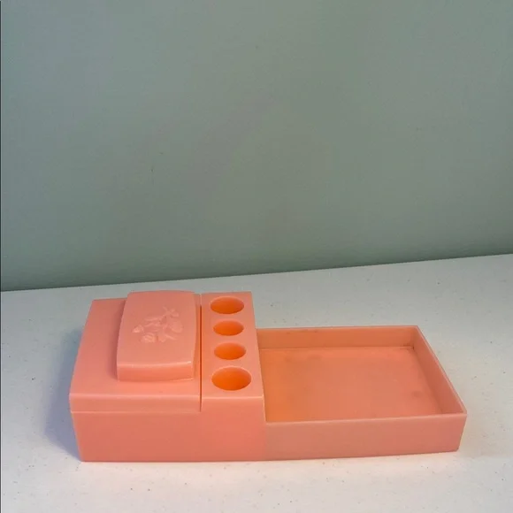 Vintage Pink Plastic Organizer