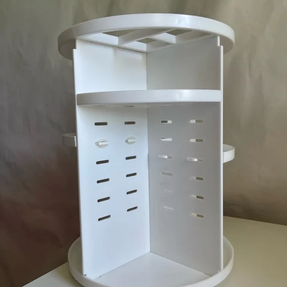 White Acrylic Rotating 360 Comsetic Organizer