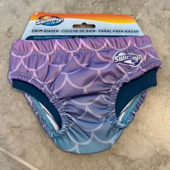 SwimWays Purple and Blue Kids Swim Diaper
