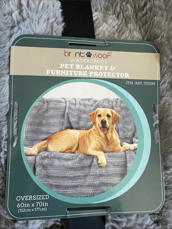 Waterproof Pet Blanket & Furniture Protector - Gray faux Fern