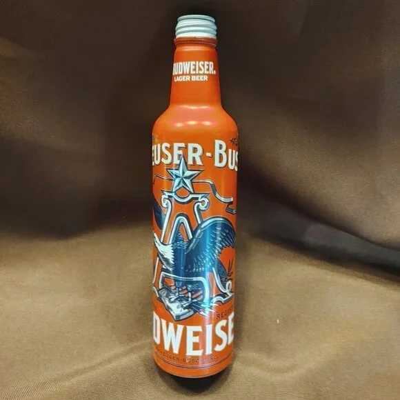Budweiser Anheuser Busch Aluminum Bottle Red White Blue Eagle