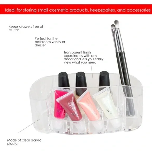 Makeup organizer lipstick brushes beauty organizer clear hard plastic acrylic