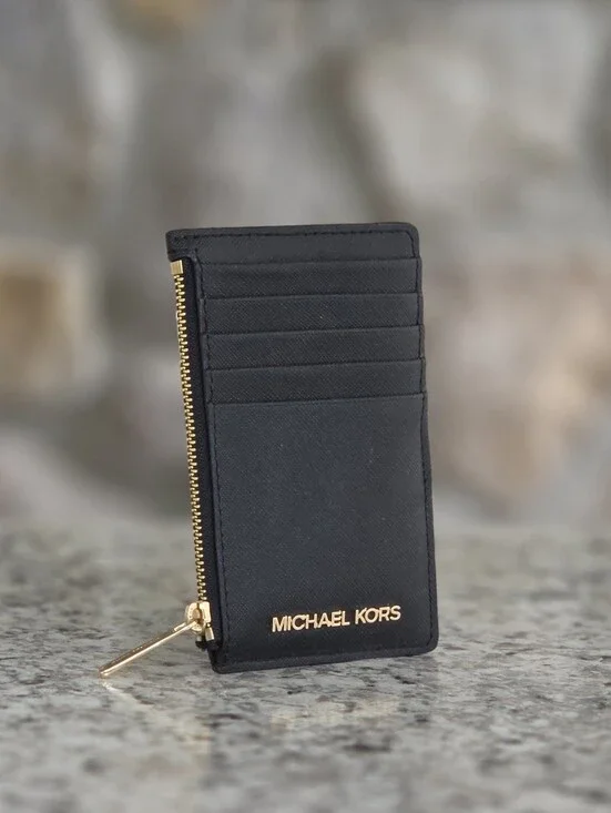 Michael Kors Jet Set Black Card Case Wallet