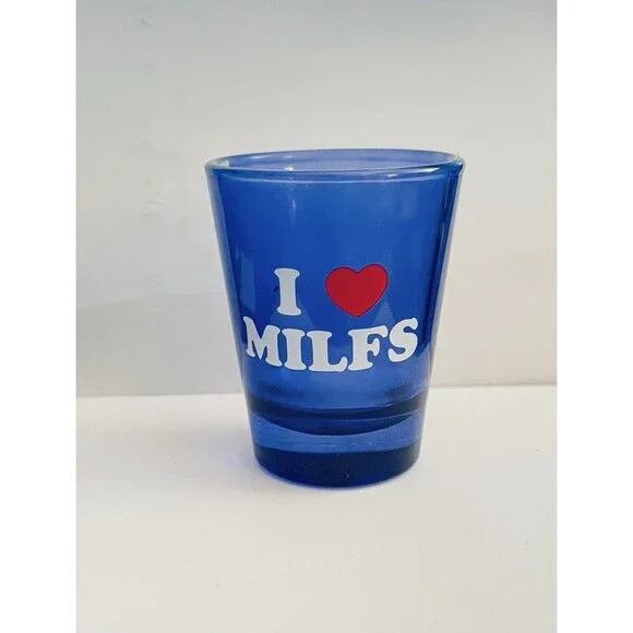 I Love Milfs - Funny Shot Glass Blue Standard Size Barware
