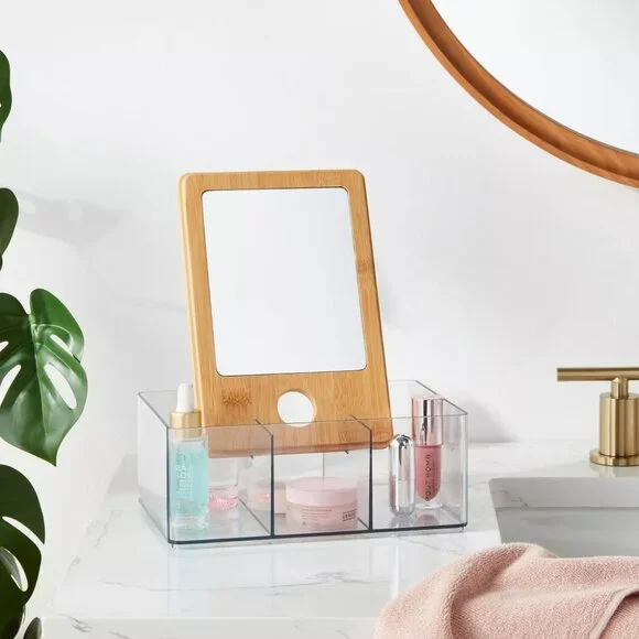 NEW Cosmetic Storage Container with Bamboo Lid - Brightroom™