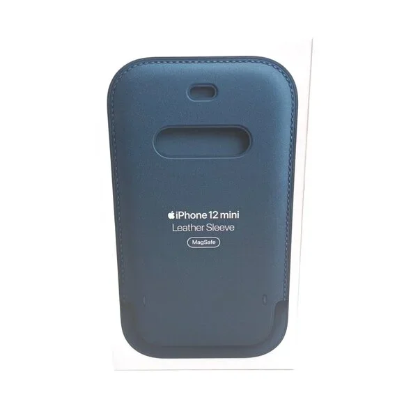 Apple Leather Sleeve For iPhone 12 Mini Baltic Blue MagSafe Genuine Leather New