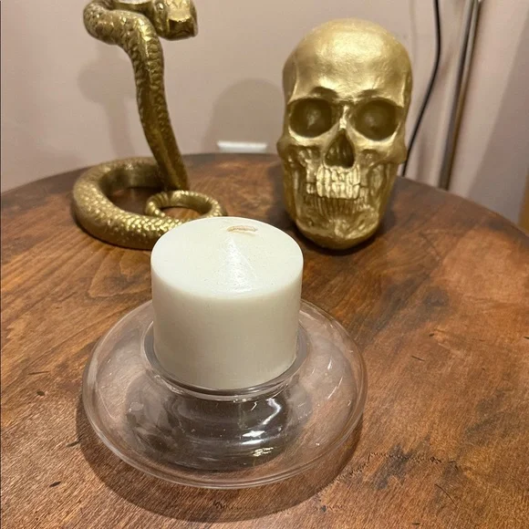 Crate&Barrel Clear Glass Candle Holder