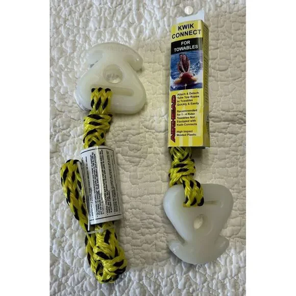 Lot of‎ 2 Kwik Connect Boat Tube Tow Rope For Towables High Impact 1-4 Riders