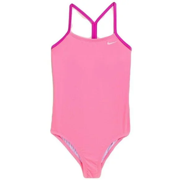 NIKE Girls 7-17 Solid Racerback One-Piece Swimsuit