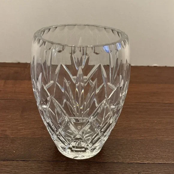 Vintage Cut Crystal  Vase Clear 6
