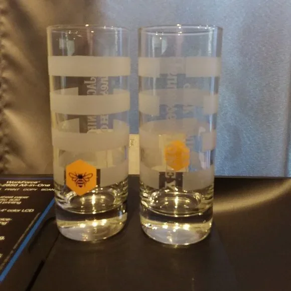 𝅺2 Jack Daniels Tenn. Honey Tall Hi-ball Glasses