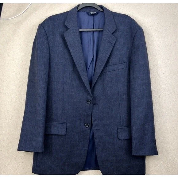 Joseph Feiss, Men’s blazer gray/blue lined elegant size 42 regular 100% wool