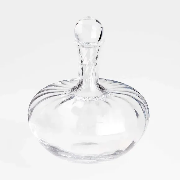 Crate & Barrel Lucia Swirled Glass Decanter, NEW