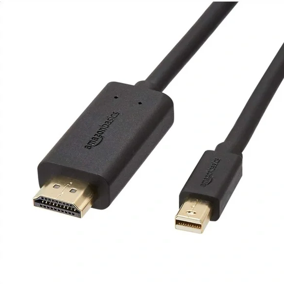 Amazon Basics Mini DisplayPort Male to HDMI Male Cable, 1080p, Gold-Plated Plugs