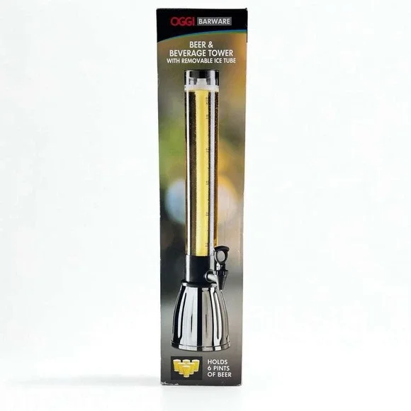 Oggi‎ Beer Beverage Tower w/ EZ-Pour Spigot & Ice Tube 88oz