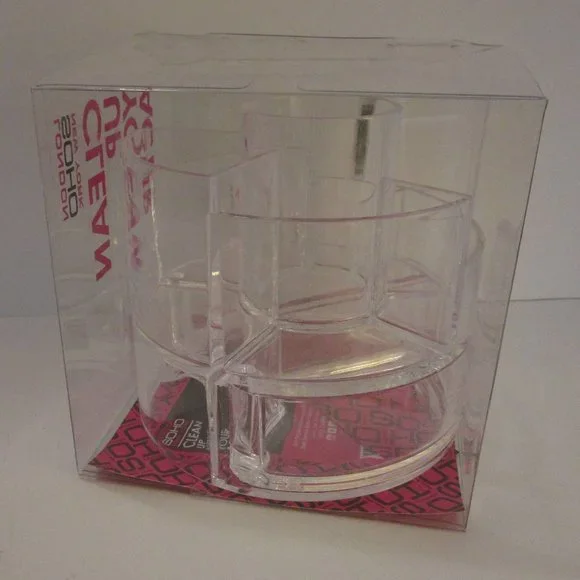 NIB clear acrylic makeup organizer bin