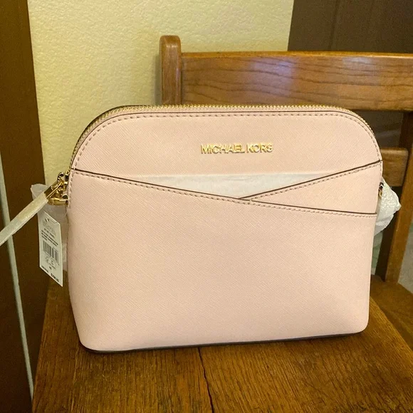Michael Kors Jet Set Travel Dome Crossbody Purse Powder Blush NWT