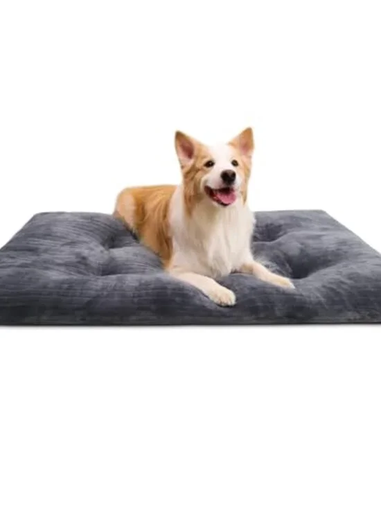 New Dog Crate Bed Washable Dog Beds for Large Dogs Deluxe Thick Flannel Fluffy