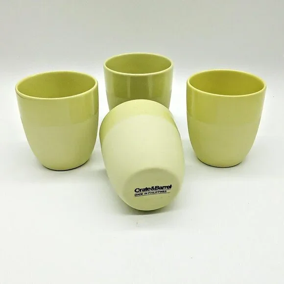 Crate & Barrel Green Ceramic Cups (4)