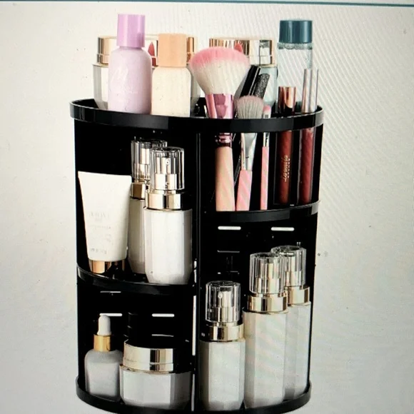 Makeup Acrylic 360 Rotating Makeup Organizer,4 Tier Adjustable Shelf Height
