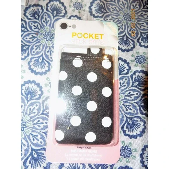 New Cell phone Pocket Stickem stick on wallet case card ID holder