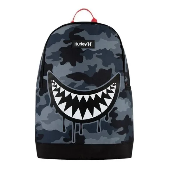 Hurley Graphic Shark Dark Grey Camo Backpack