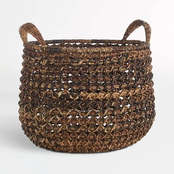 Crate&Barrel Zuzu Round Handwoven Basket